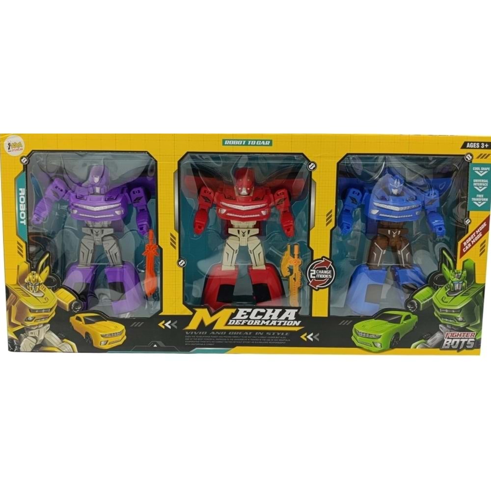 ASYA KUTULU 3 LÜ TRANSFORMERS ROBOT