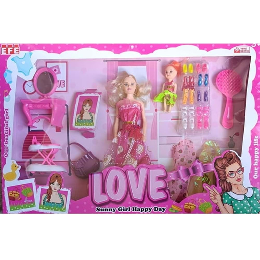 EFE TOYS LOVE PUSETLİ AYAKKABILI BEBEK