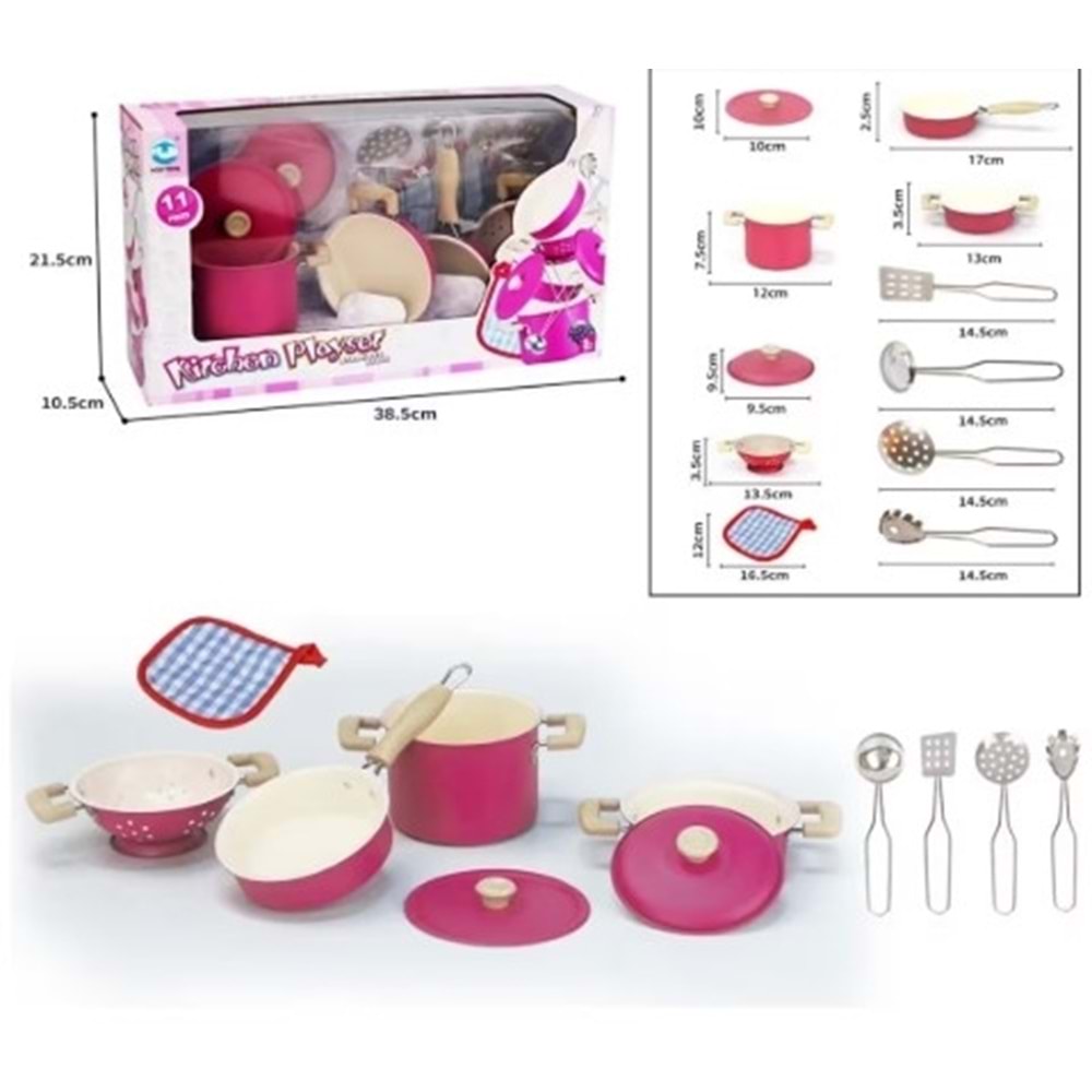 VARDEM 11 PARCA PEMBE EMAYE TENCERE TAVA SETİ