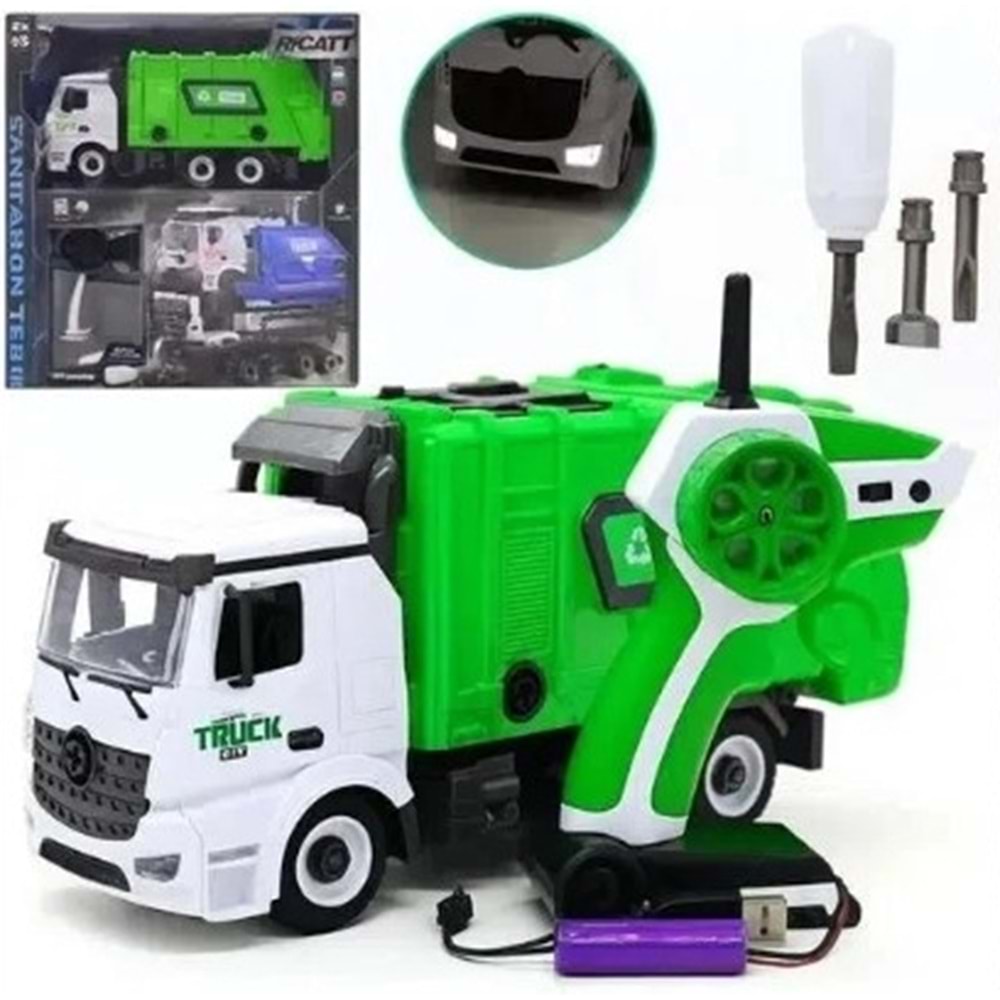 CEREN USB ŞARJLI KUMANDALI SÖK TAK ÇÖP KAMYONU 1:18