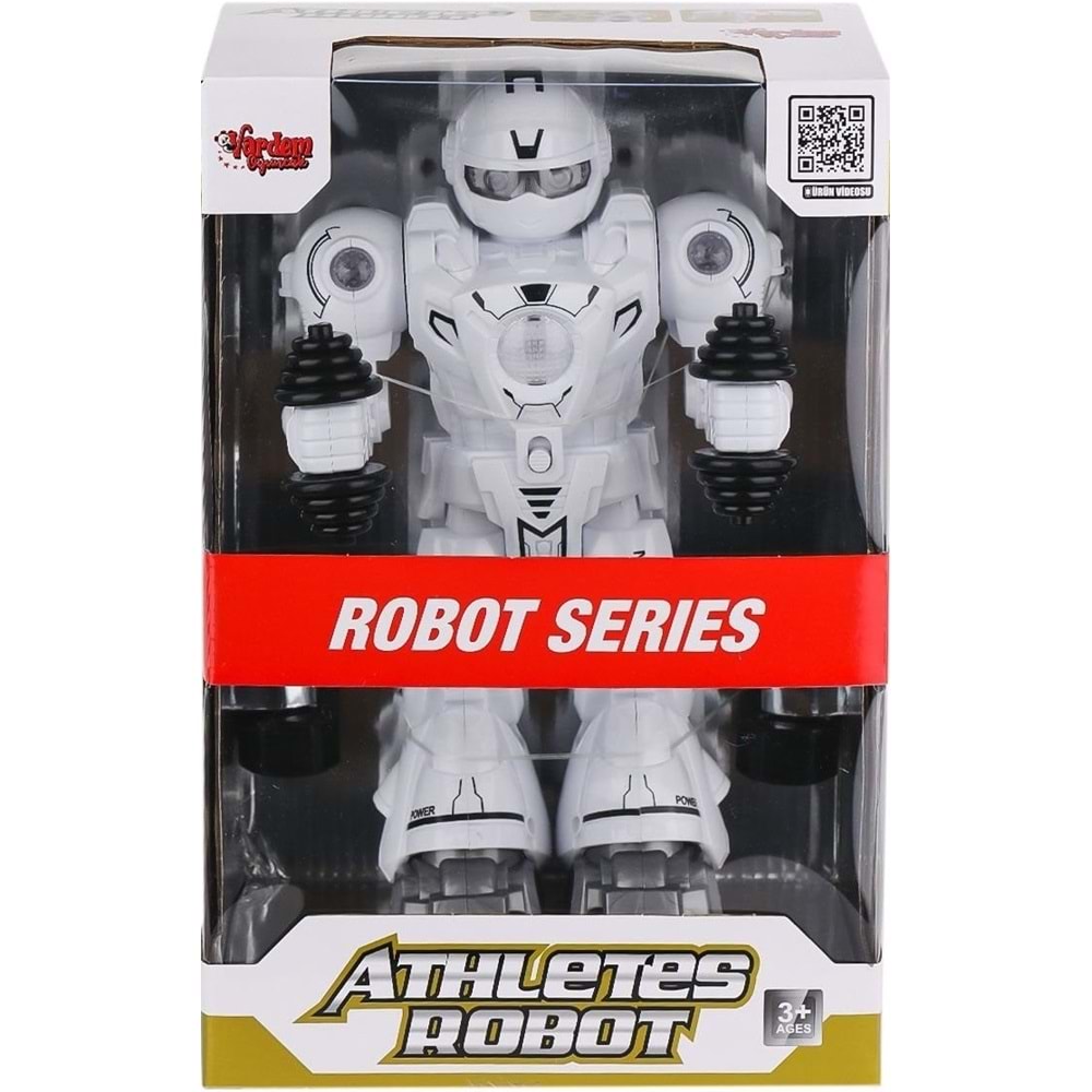 VARDEM ISIKLI VE MUZIKLI HAREKETLI ATLETIK SPORCU ROBOT