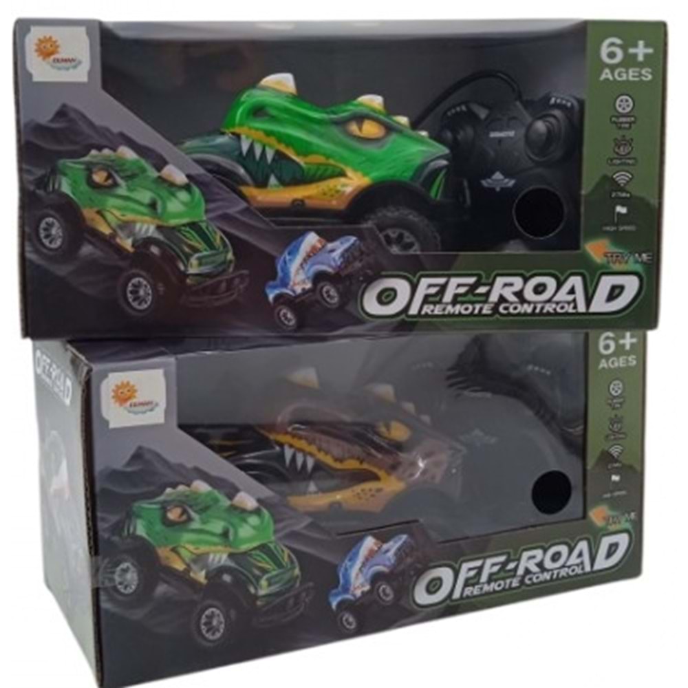 UZAKTAN UZAKTAN KUMANDALI ŞARJLI DİNAZOR KAFALI ARABA