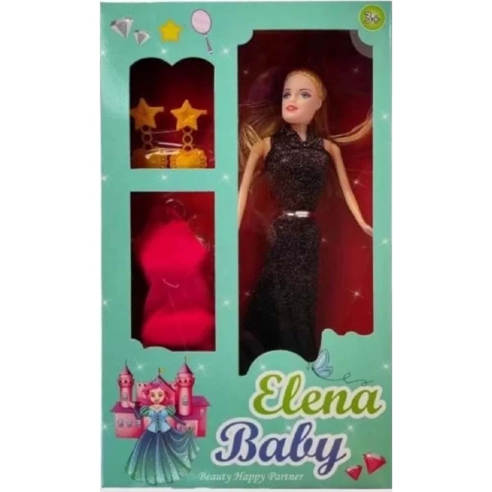 KEMBAY TOYS ELENA YEDEK ELBİSELİ KÜPELİ BEBEK