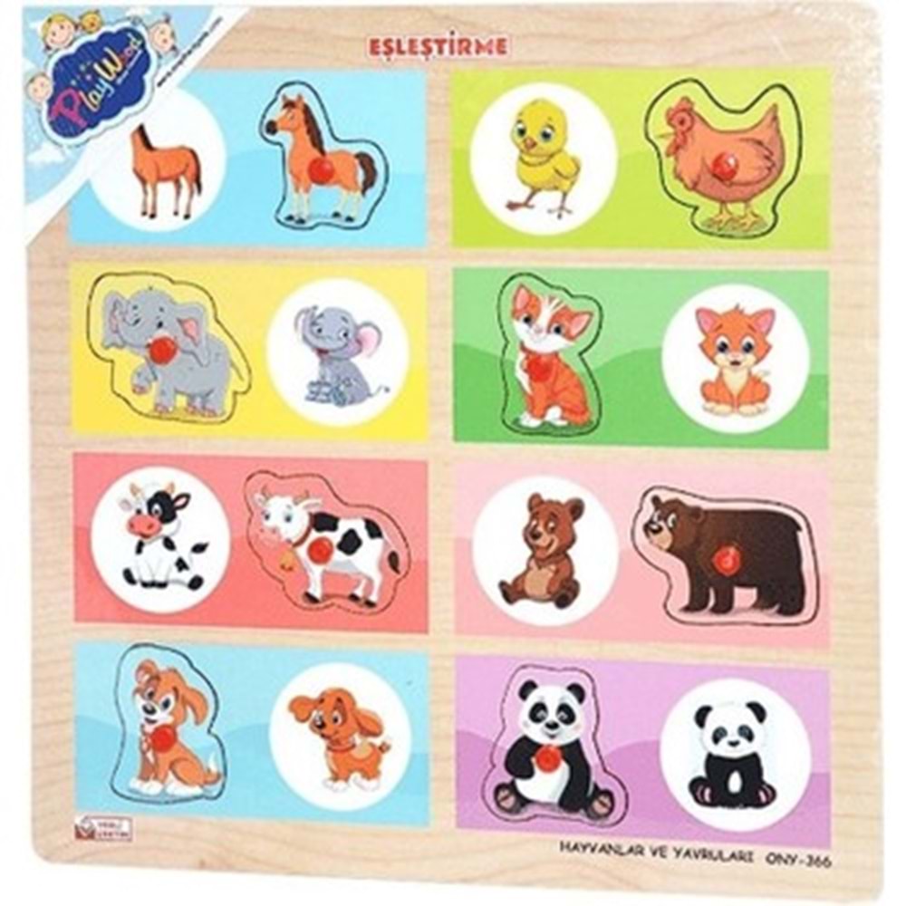 ONYIL TOYS AHŞAP TUTMALI EŞLEŞTİRME HANGİ HAYVAN NE YER