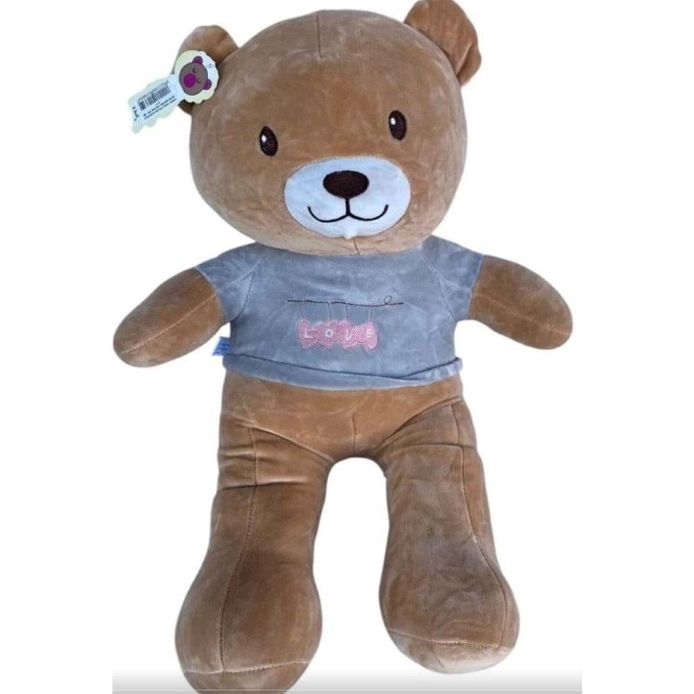 TAHA PELUŞ ELBİSELİ AÇIK KAHVE AYI 60 CM
