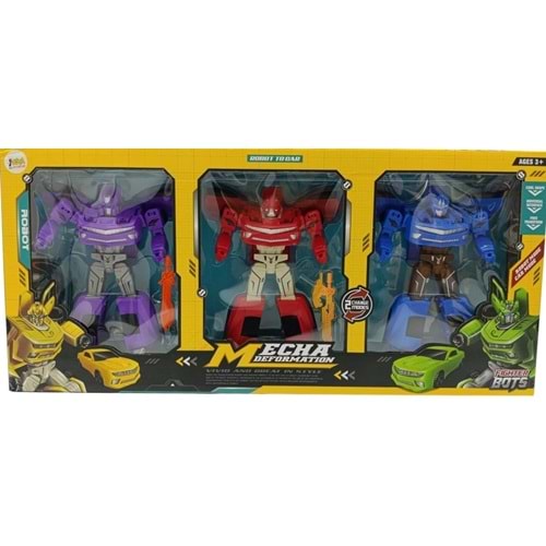 ASYA KUTULU 3 LÜ TRANSFORMERS ROBOT