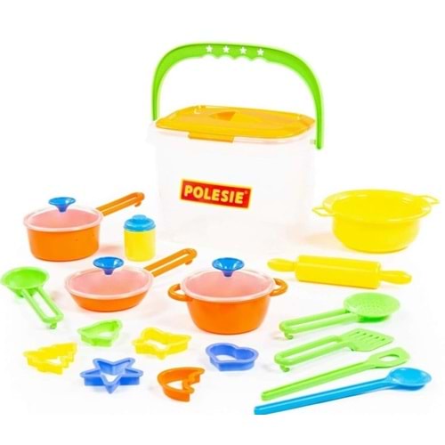 Polesie Set Çocuk Yemek Takımı 20 Element Kovada
