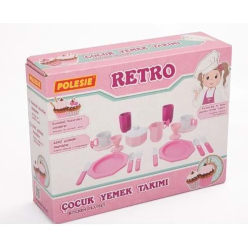 Polesie Retro Çocuk Yemek Takımı 19 Parça Kutuda