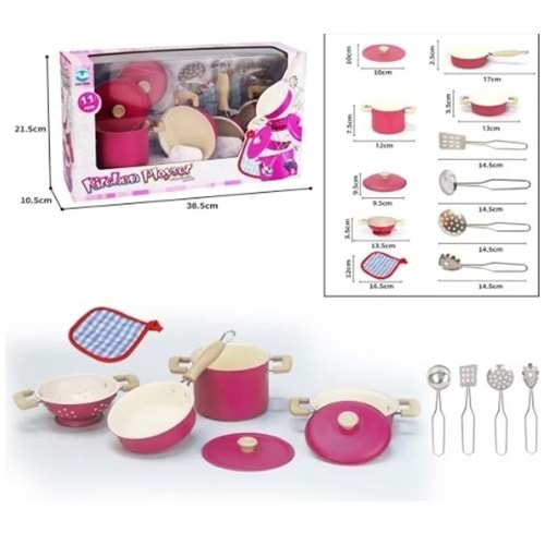VARDEM 11 PARCA PEMBE EMAYE TENCERE TAVA SETİ