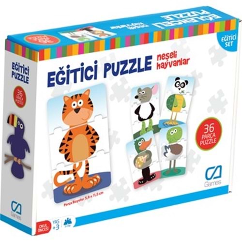 CA GAMES EĞİTİCİ PUZZLE - NEŞELİ HAYVANLAR