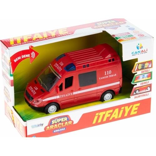 CAN-ALİ TOYS IŞIKLI SESLİ PİLLİ İTFAİYE ARABA