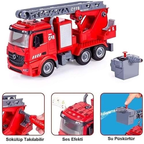 CEREN SESLİ PİLLİ VE IŞIKLI SU ATABİLEN İTFAİYE ARACI 1:10