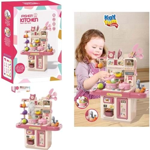 KAYYUM TOYS BUHARLI PİLLİ MUTFAK SETİ PEMBE