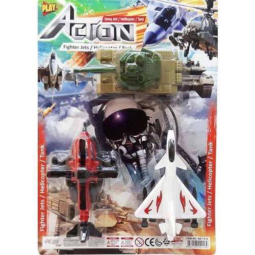 KETTE TOYS KARTELADA 3 LÜ TANK HELİKOPTER UÇAK