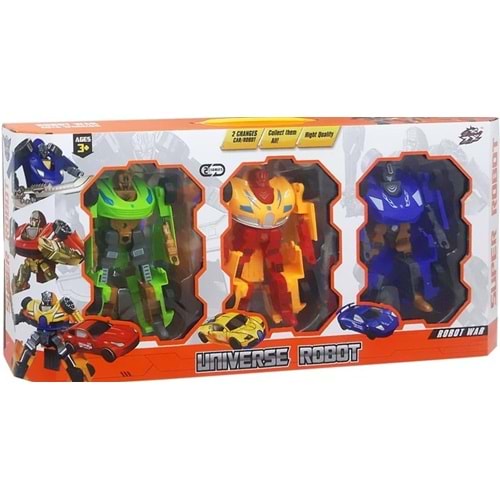 ASYA KUTULU 3 LÜ TRANSFORMERS ROBOT