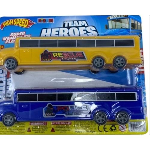 NİZAM TOYS 2 Lİ OTOBÜS SETİ