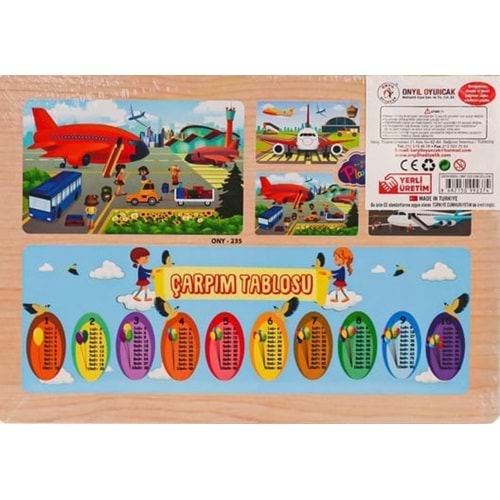 ONYIL TOYS AHŞAP EĞİTİCİ 4 LÜ PUZZLE GEZEGENLER DENİZALTI HAVAALANI