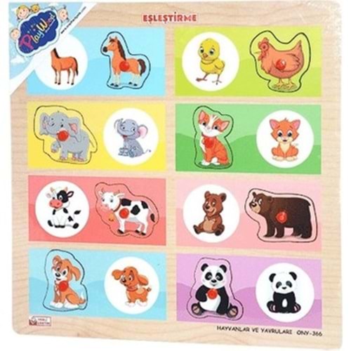 ONYIL TOYS AHŞAP TUTMALI EŞLEŞTİRME HANGİ HAYVAN NE YER