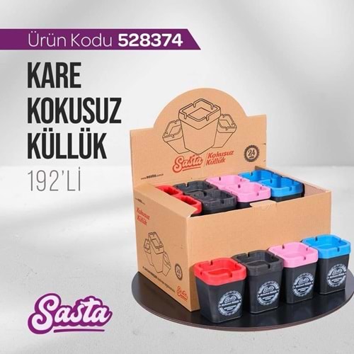 SASTA RENKLİ KOKUSUZ KÜLLÜK KARE 24 LÜ*8