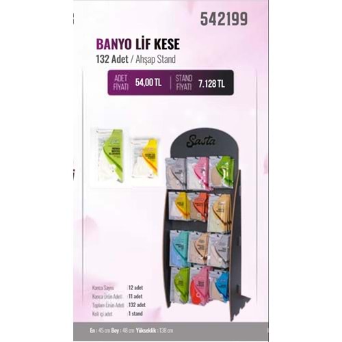 SASTA BANYO LİF KESE 132 Lİ