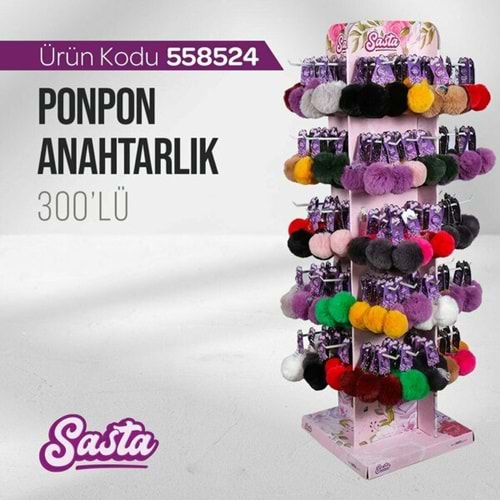 SASTA PONPON ANAHTARLIK 300 LÜ*1