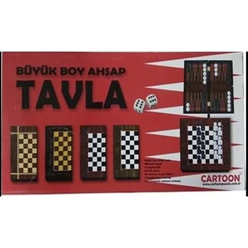 CARTOON BÜYÜK BOY AHŞAP TAVLA