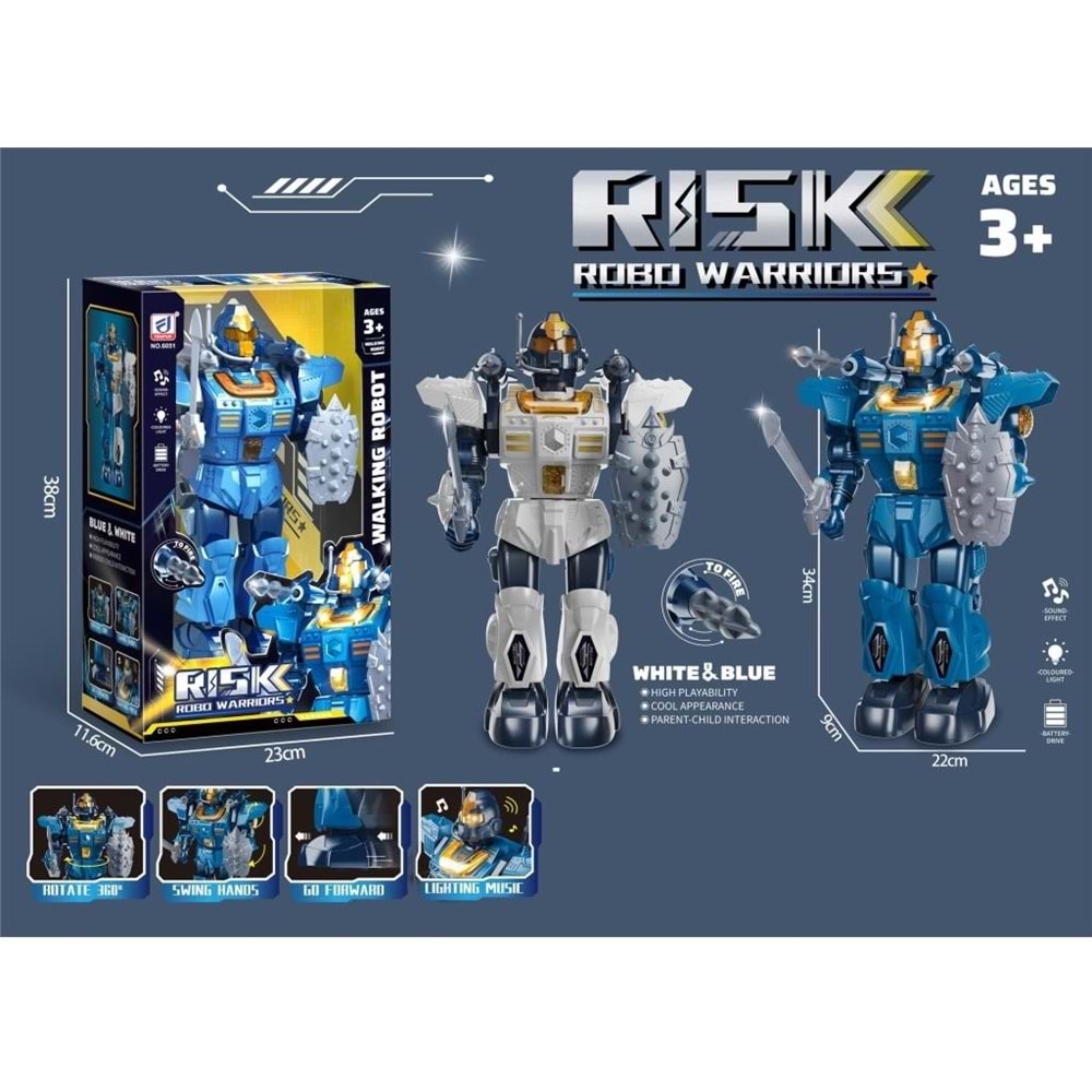 VARDEM ISIKLI VE MUZIKLI ROKET ATAN ROBOT