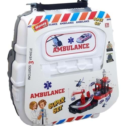 EREN TOYS HEROES ÇANTALI AMBULANS SETİ ARABALI