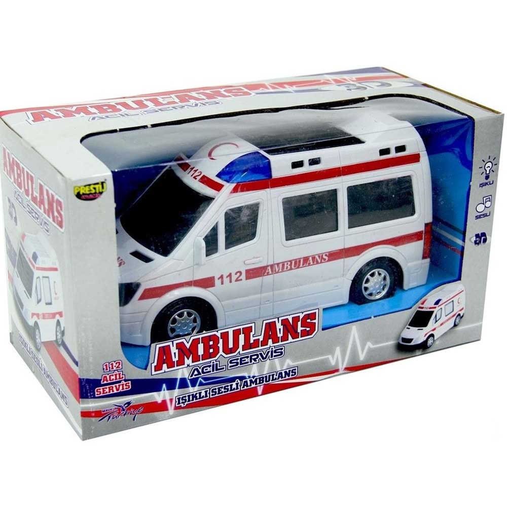 PRESTİJ TOYS KUTULU PİLLİ IŞIKLI AMBULANS