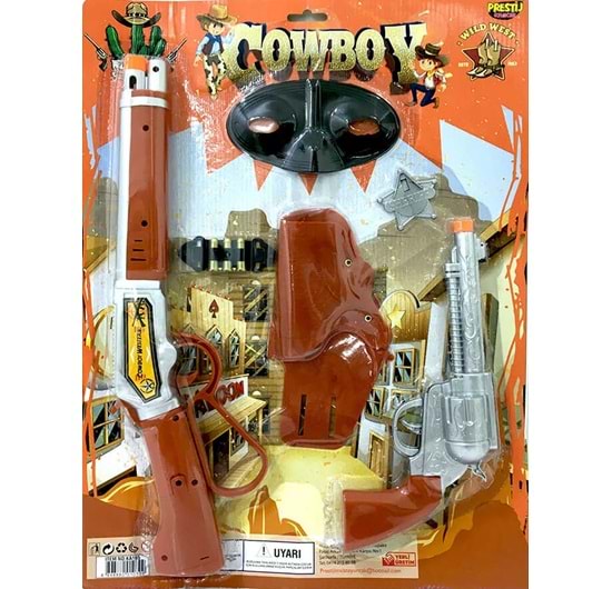 PRESTİJ TOYS KARTELALI MASKELİ KILIFLI KOWBOY SETİ