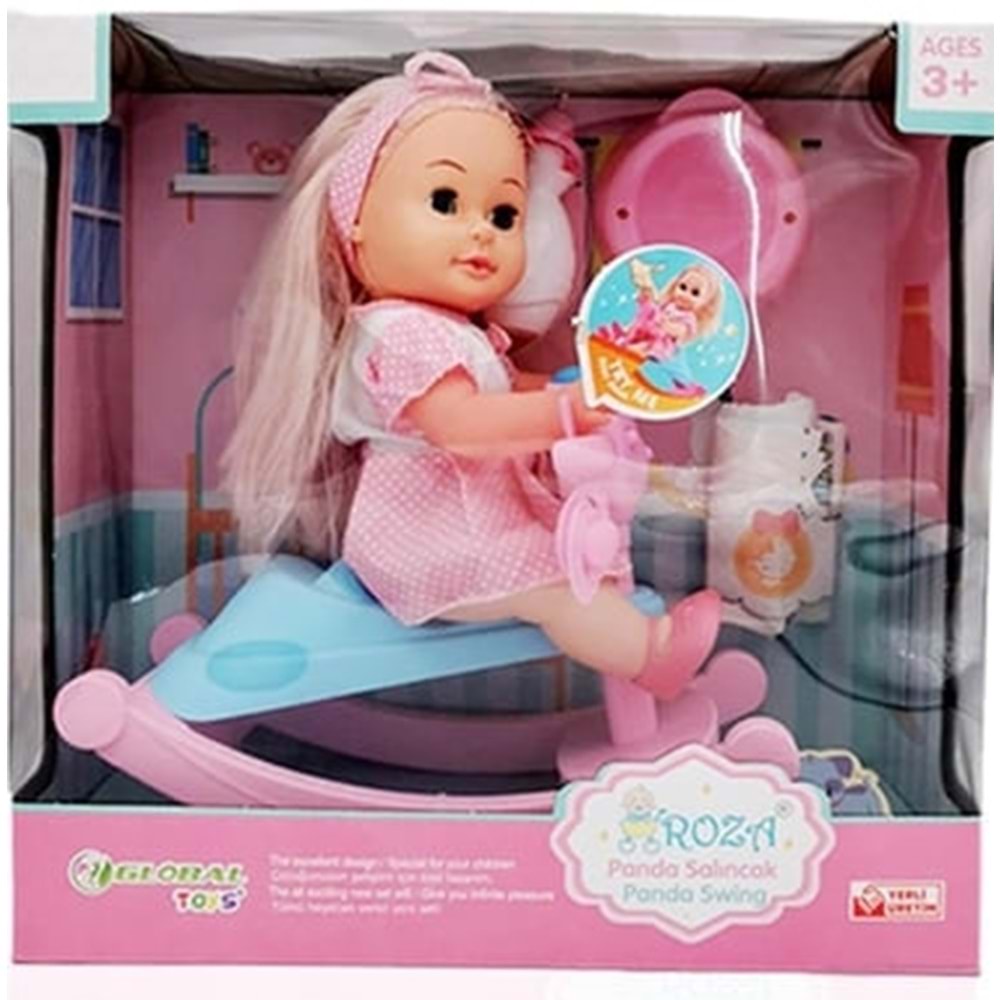 GLOBAL TOYS ROZA PANDA SALINCAKLI BEBEK