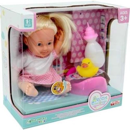 GLOBAL TOYS SEVİMLİ KUTULU SESLİ ROZA BEBEK