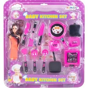 KEMBAY TOYS KARTELA MUTFAK SET BEBEKLİ