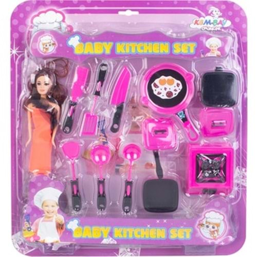 KEMBAY TOYS KARTELA MUTFAK SET BEBEKLİ
