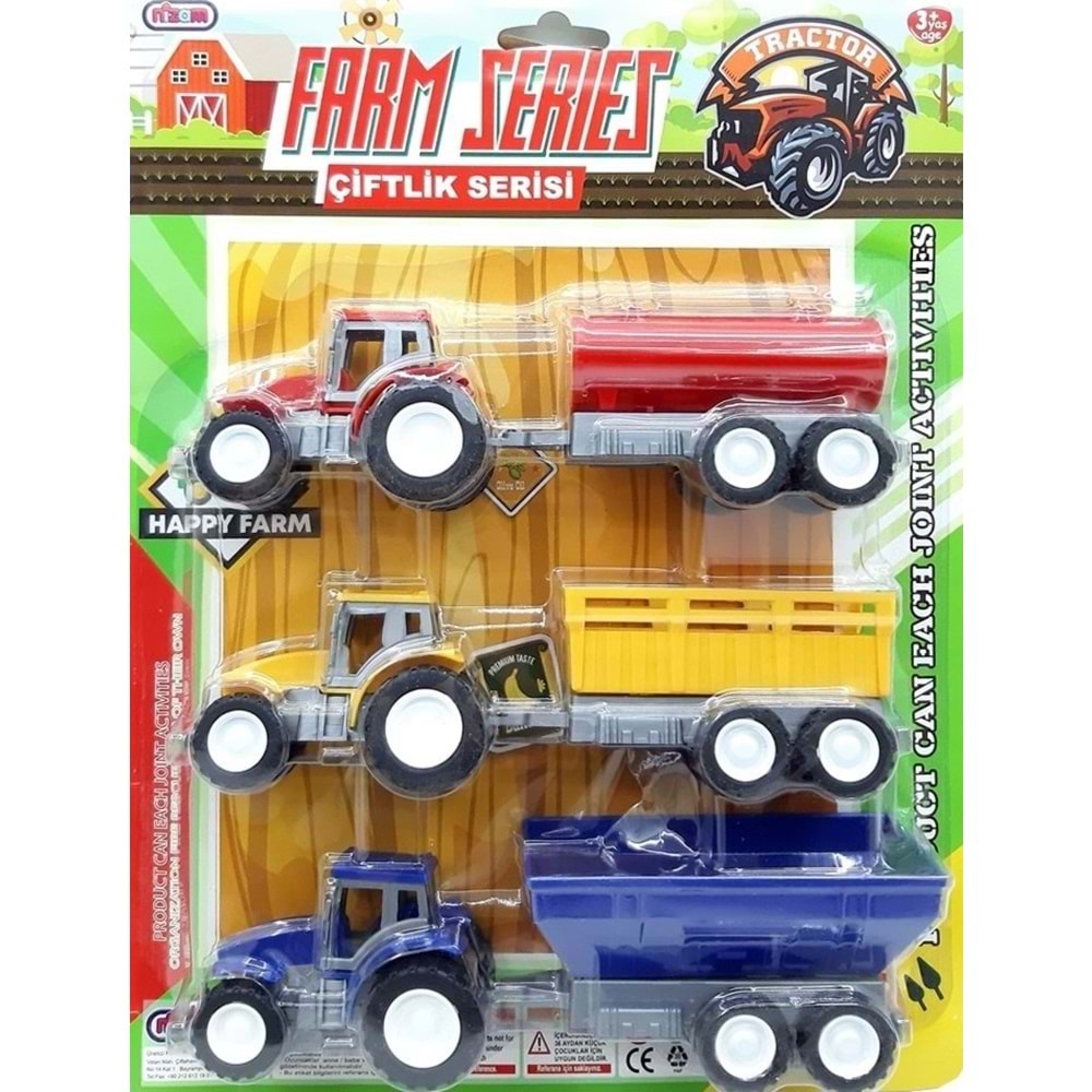 NİZAM TOYS 3 LÜ TRAKTÖR SETİ